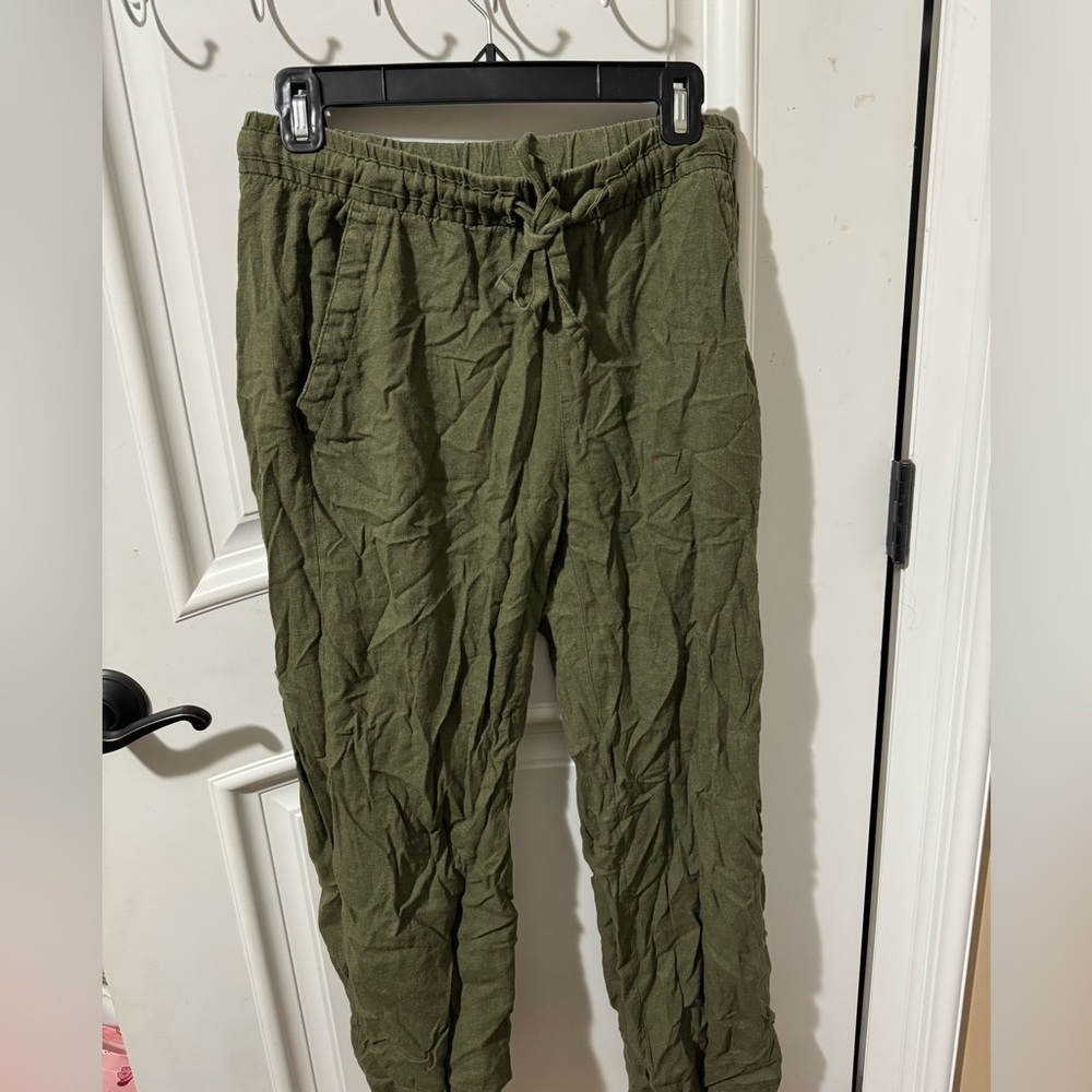 Old Navy green linen pants